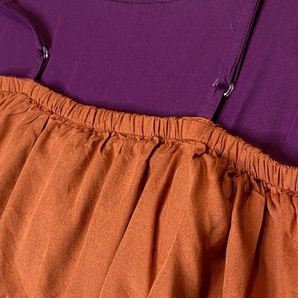 Coline Embroidered Babydoll Sundress Womens L Purple Pompom Fringe Boho Playful - Picture 5 of 10